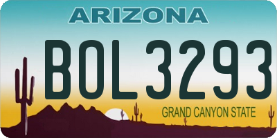 AZ license plate BOL3293