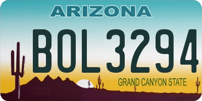 AZ license plate BOL3294