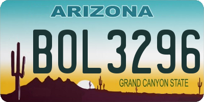 AZ license plate BOL3296