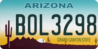 AZ license plate BOL3298