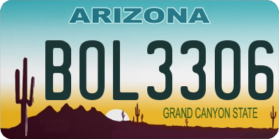 AZ license plate BOL3306