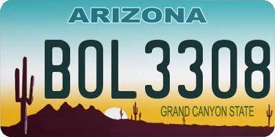 AZ license plate BOL3308