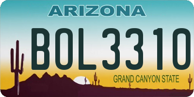 AZ license plate BOL3310