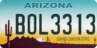 AZ license plate BOL3313