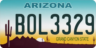 AZ license plate BOL3329
