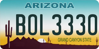 AZ license plate BOL3330