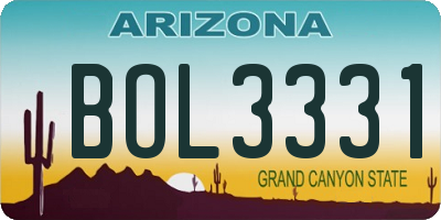 AZ license plate BOL3331