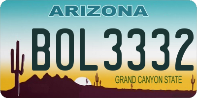 AZ license plate BOL3332