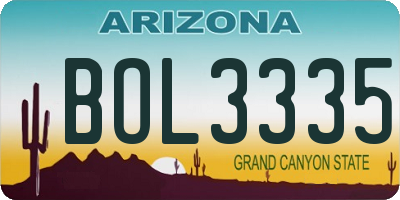 AZ license plate BOL3335