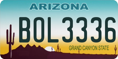 AZ license plate BOL3336