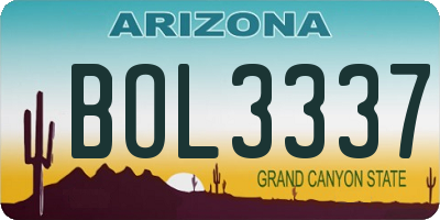 AZ license plate BOL3337