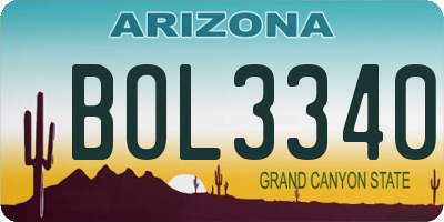 AZ license plate BOL3340