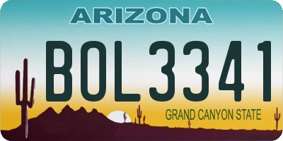 AZ license plate BOL3341