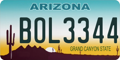 AZ license plate BOL3344