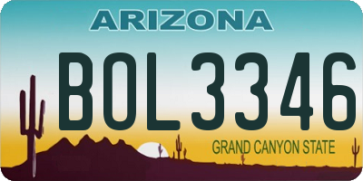 AZ license plate BOL3346