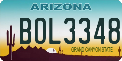 AZ license plate BOL3348