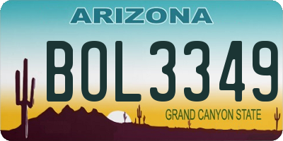 AZ license plate BOL3349