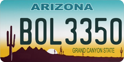 AZ license plate BOL3350