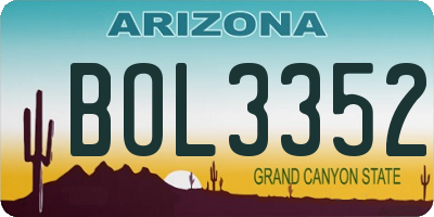 AZ license plate BOL3352