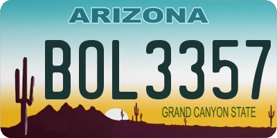 AZ license plate BOL3357