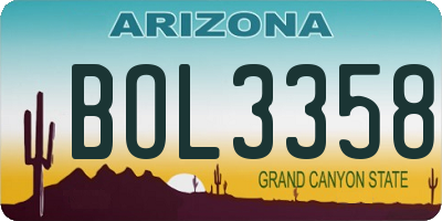 AZ license plate BOL3358