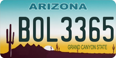 AZ license plate BOL3365