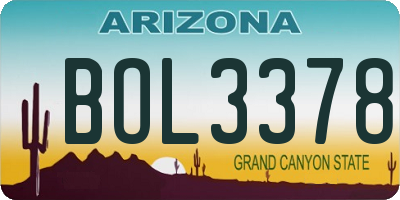 AZ license plate BOL3378