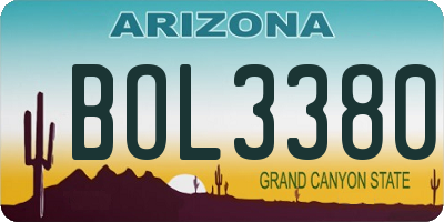 AZ license plate BOL3380