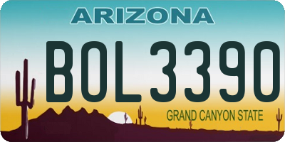 AZ license plate BOL3390