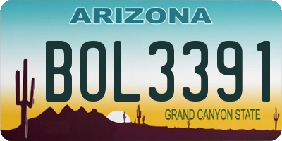 AZ license plate BOL3391