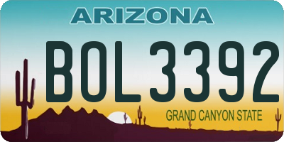AZ license plate BOL3392