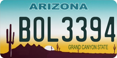 AZ license plate BOL3394