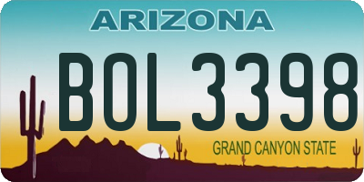AZ license plate BOL3398