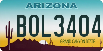 AZ license plate BOL3404
