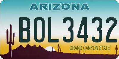 AZ license plate BOL3432