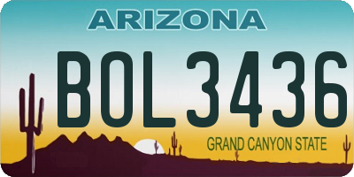 AZ license plate BOL3436