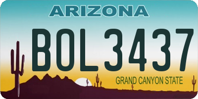AZ license plate BOL3437