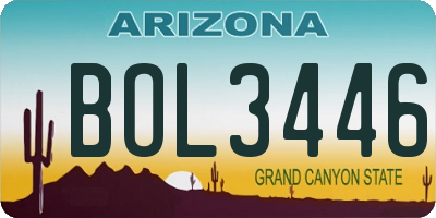 AZ license plate BOL3446