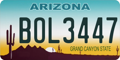 AZ license plate BOL3447
