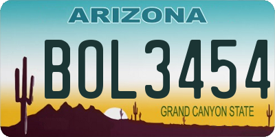 AZ license plate BOL3454