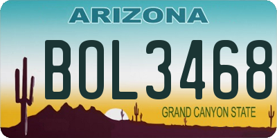 AZ license plate BOL3468