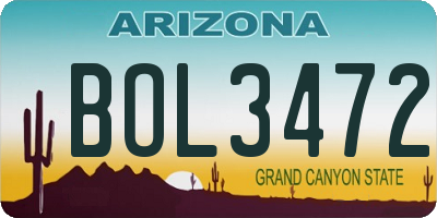AZ license plate BOL3472