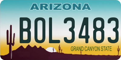 AZ license plate BOL3483