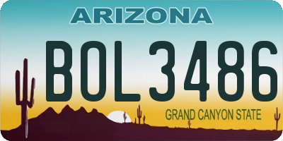 AZ license plate BOL3486