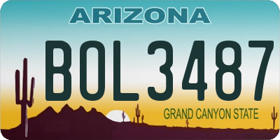 AZ license plate BOL3487