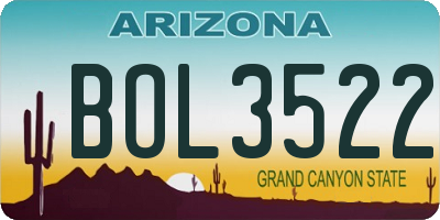 AZ license plate BOL3522