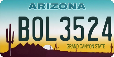 AZ license plate BOL3524
