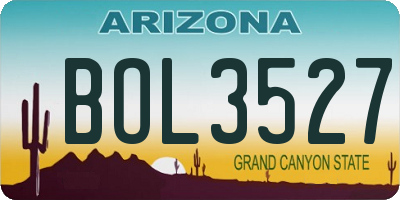 AZ license plate BOL3527