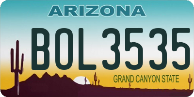 AZ license plate BOL3535