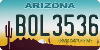 AZ license plate BOL3536